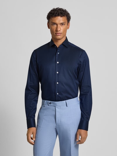 OLYMP SIGNATURE SLIM FIT Slim fit vrijetijdsoverhemd met kentkraag, model 'Savio' Marineblauw - 4