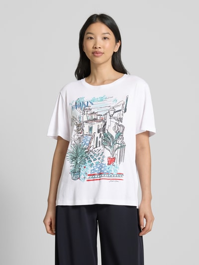 Marc Cain T-shirt met motiefprint Wit - 4