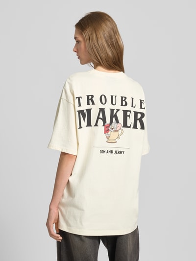 REVIEW Oversized T-Shirt mit Motiv-Print Offwhite 5