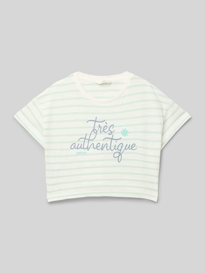 Mango T-Shirt mit Statement-Print Ecru 1