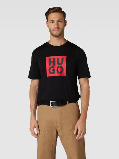 HUGO T-shirt met labelprint, model 'Daltor'  - 4