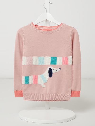 JOULES Pullover met teckelborduursel Roze - 1