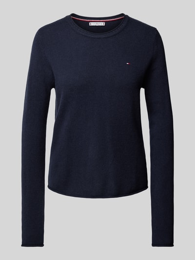 Tommy Hilfiger Gebreide pullover met logostitching Donkerblauw - 2