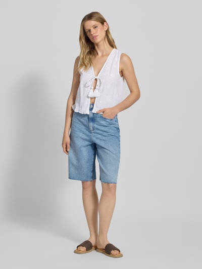 Only Regular fit linnen gilet met borduursels Wit - 1