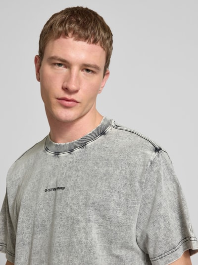 G-Star Raw T-Shirt mit Label-Print Anthrazit 3