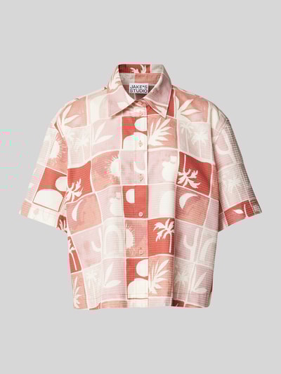 JAKE*S STUDIO WOMAN Relaxed fit blouse met structuurmotief Koraal - 2