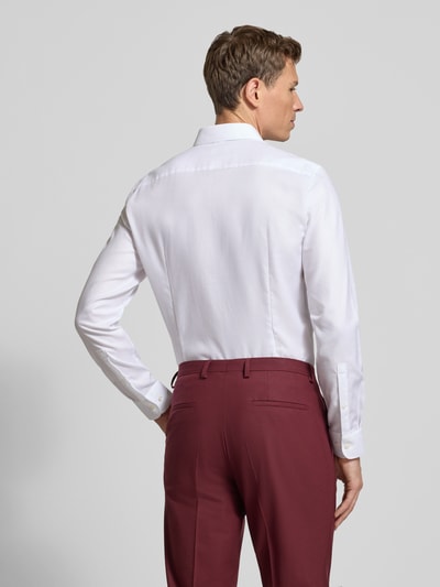 Jake*s Slim fit zakelijk overhemd van katoen met kentkraag Wit - 5