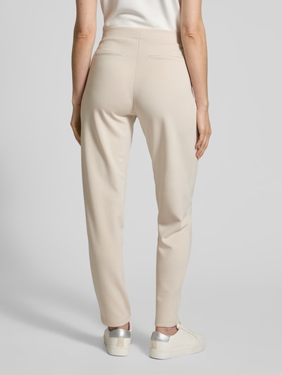 monari Tapered fit stoffen broek met bandplooien Beige - 5