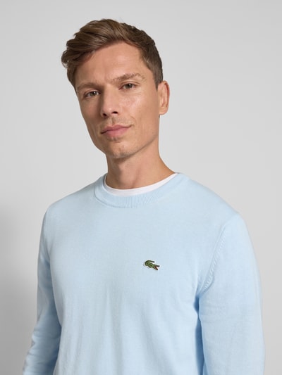 Lacoste Regular Fit Strickpullover aus Baumwoll-Mix  Hellblau 3