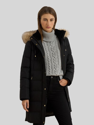 Lauren Ralph Lauren Regular Fit Daunenmantel mit Besatz aus Webpelz Black 1