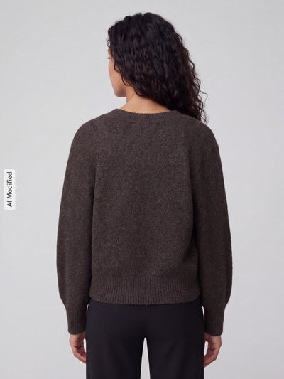 VERO MODA Regular Fit Pullover mit Woll-Anteil Modell 'BOOM' Schoko 5