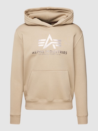 Alpha Industries Hoodie met labelprint Zand - 2