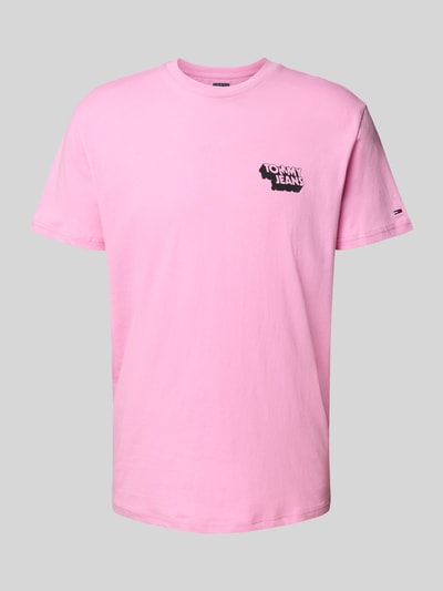 Tommy Jeans T-shirt o kroju Slim Fit z czystej bawełny Mocnoróżowy 2