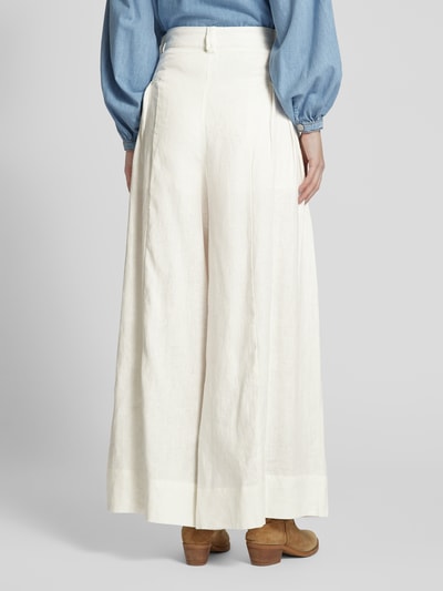 FARM RIO Wide Leg Leinenhose mit Bundfalten Weiss 5