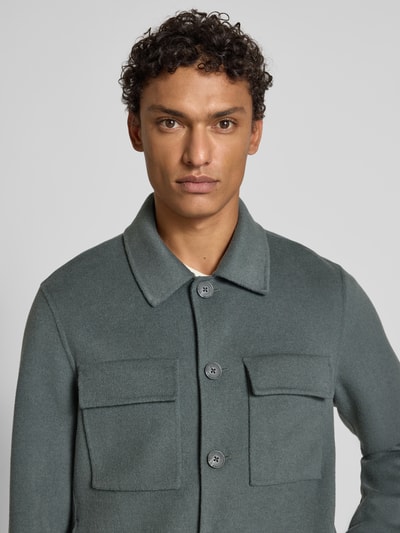 Marc O'Polo Regular Fit Hemdjacke aus Woll-Mix Graphit 3