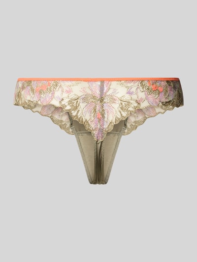 Produktfoto, String mit Baumwoll-Anteil Modell 'Rommi' von Marie Jo mit floraler Spitze, elastischem Bund und semitransparenten Partien.