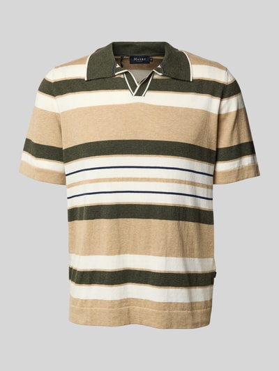 MAERZ Muenchen Regular Fit Poloshirt aus reiner Baumwolle Modell 'Open' Sand 1