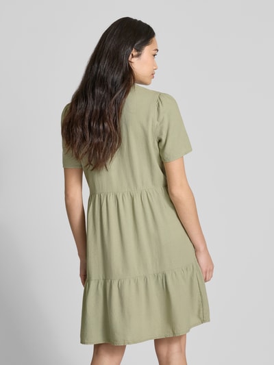 Only Comfort Fit Freizeitkleid aus Viskose-Leinen-Mix Modell 'TIRI-CARO' Oliv 5
