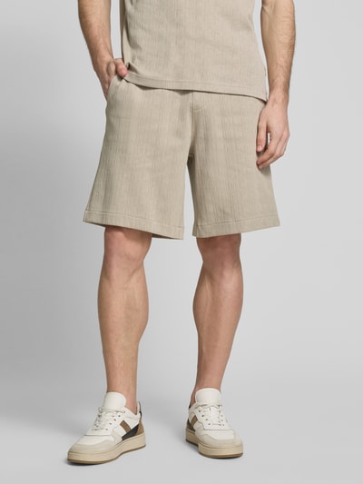 CK Calvin Klein Regular fit sweatshorts met labeldetail Beige - 4