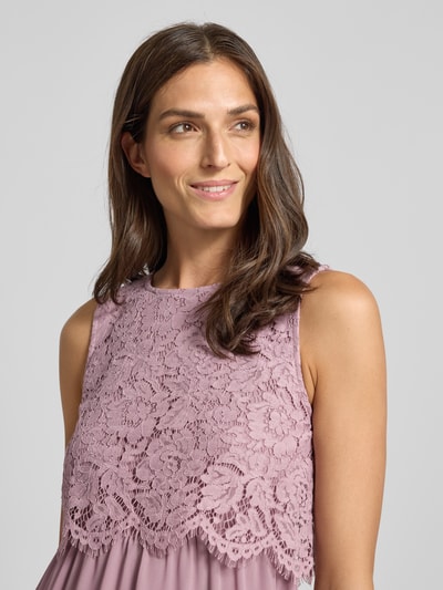 Vila Maxikleid mit Spitze und Cut Out im Rücken Mauve 3