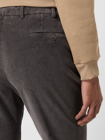 Hiltl Comfort fit bandplooibroek van corduroy, model 'Morello' Donkergrijs - 3