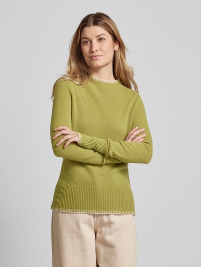 Christian Berg Woman Wollen pullover met opstaande kraag Grasgroen - 4