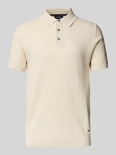 JOOP! Collection Regular Fit Poloshirt mit Strukturmuster Modell 'Mauron' Offwhite 2