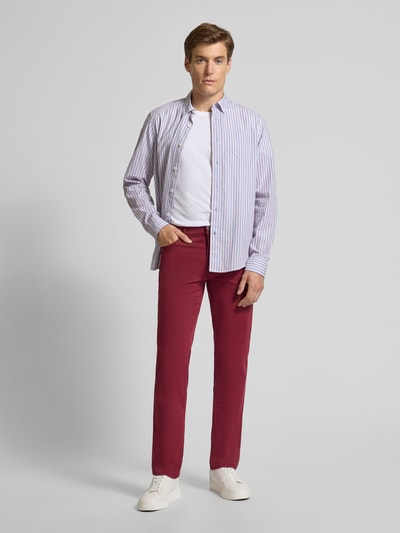 Brax Spodnie z wpuszczanymi kieszeniami model ‘CADIZ’ Bordowy 1