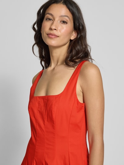 Staud Midikleid mit Karree-Ausschnitt Modell 'WELLS' Orange 3