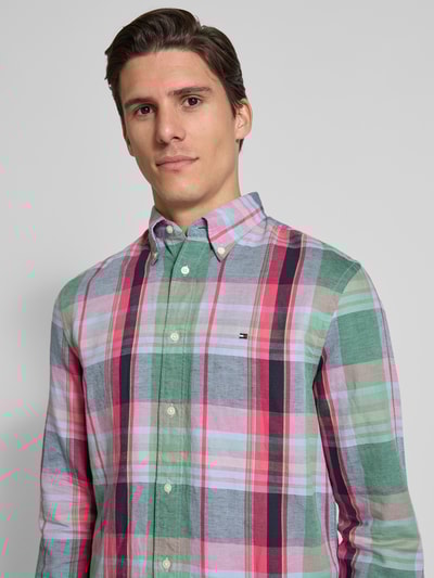 Tommy Hilfiger Regular fit vrijetijdsoverhemd van een mix van katoen en linnen Rood - 3