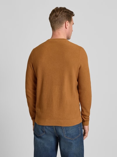 MCNEAL Strickpullover mit gerippten Abschlüssen Cognac Melange 5