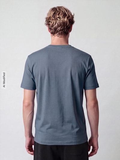 BOSS Orange T-Shirt mit dezentem Logo-Schriftzug Blau 5