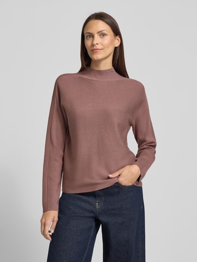 comma Strickpullover aus Viskose-Mix mit Stehkragen Mauve 4