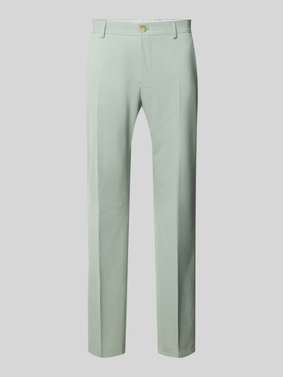 Produktfoto, Slim Fit Anzughose mit Viskose-Anteil Modell 'LIAM' von SELECTED HOMME in melierter Optik, Popeline-Material, hellgrün, Vorderansicht