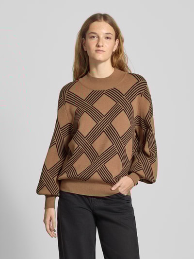 Only Regular Fit Strickpullover aus Viskose-Mix Modell 'ANNY' Sand 4