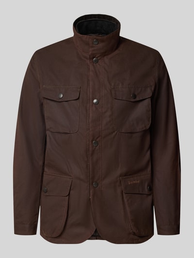 Barbour Funktionsjacke mit gewachstem Twill Dunkelbraun 1