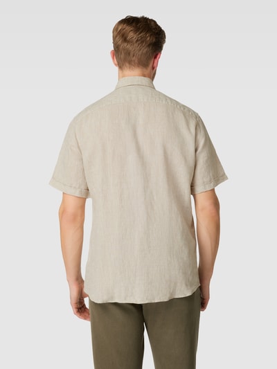 Brax Vrijetijdsoverhemd van linnen met logostitching, model 'Dan' Kit - 5