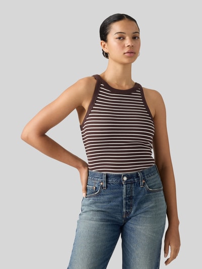 Levi's® Slim Fit Tanktop aus Baumwoll-Mix Dunkelbraun 1