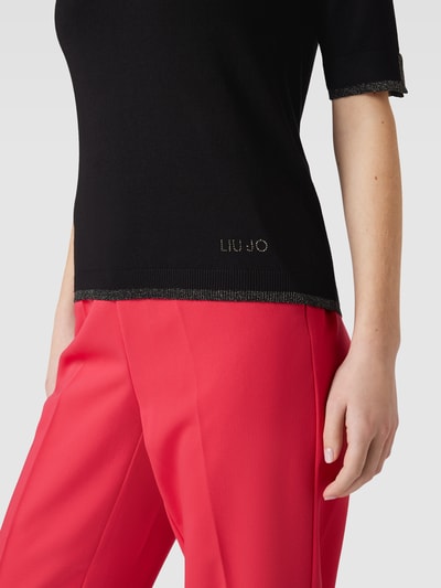 Liu Jo White Gebreid shirt met contraststrepen Zwart - 3