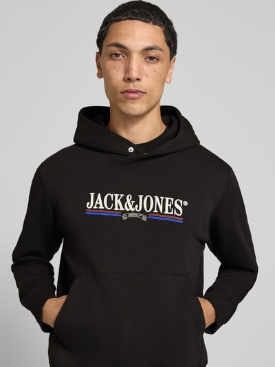 JACK & JONES Hoodie mit Label-Print Modell 'FREDERIKSBERG' Black 3