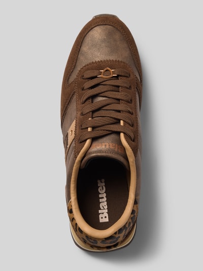 Blauer USA Sneaker aus Leder-Mix Modell 'MILLS' Dunkelbraun 3