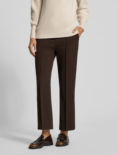 OPUS PANTS Straight Leg Stoffhose mit fixierten Bügelfalten Modell 'Luane' Dunkelbraun 4