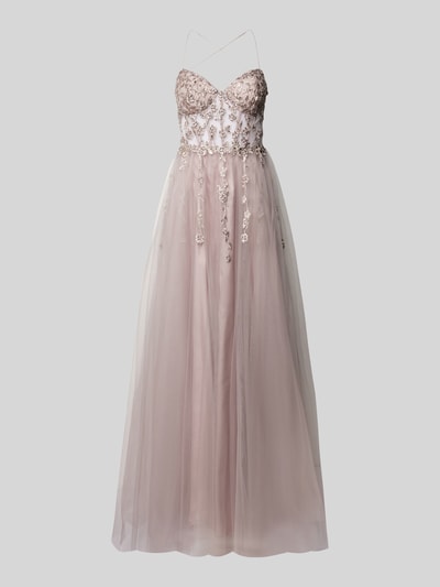 Unique Abendkleid mit Spitzenbesatz Rose 2