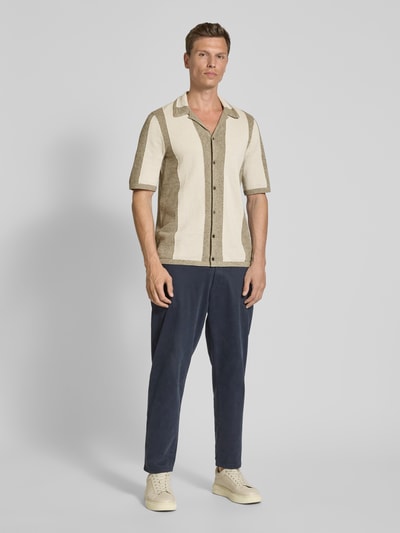 Profuomo Regular Fit Freizeithemd aus Baumwoll-Leinen-Mix Beige 1