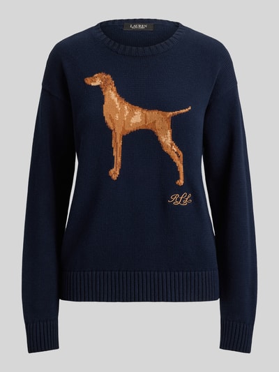 Lauren Ralph Lauren Regular Fit Pullover mit Hundemotiv Marine Melange 2
