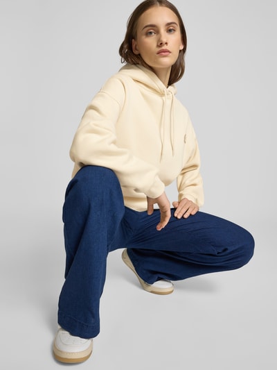 Kenzo Oversized Hoodie mit Label-Print Ecru 3
