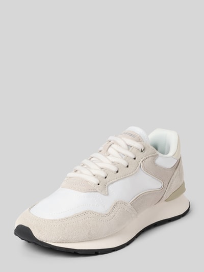 Produktfoto, Sneaker mit Logo-Detail Modell 'City' von HOFF, biały i beżowy skórzany mix, zaokrąglony krój, podeszwa z bieżnikiem, wysokość obcasa 3 cm w rozmiarze 40, wysokość cholewki 8 cm w rozmiarze 40, szerokość w rozmiarze 40: 7 cm