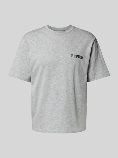 REVIEW Regular Fit T-Shirt aus Baumwoll-Viskose-Mix Hellgrau Melange 2