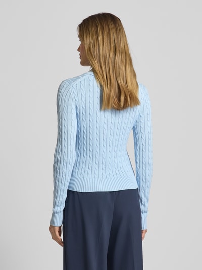 Polo Ralph Lauren Cardigan mit Zopfmuster Hellblau 5