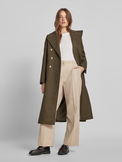 Tommy Hilfiger Wide leg wollen broek met bandplooien Beige - 1